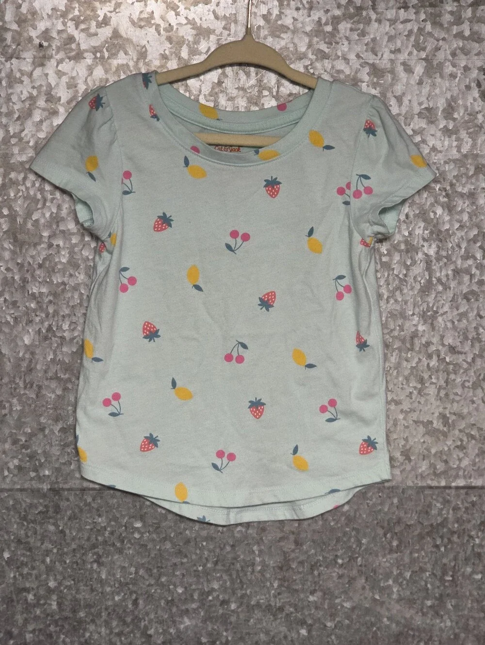 Cat & Jack 2pc Summer Outfit Fruit Top Black Shorts Girls Toddler 3T - 2024